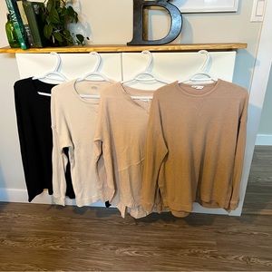 Bundle of Waffle Thermal Long Sleeve Tops